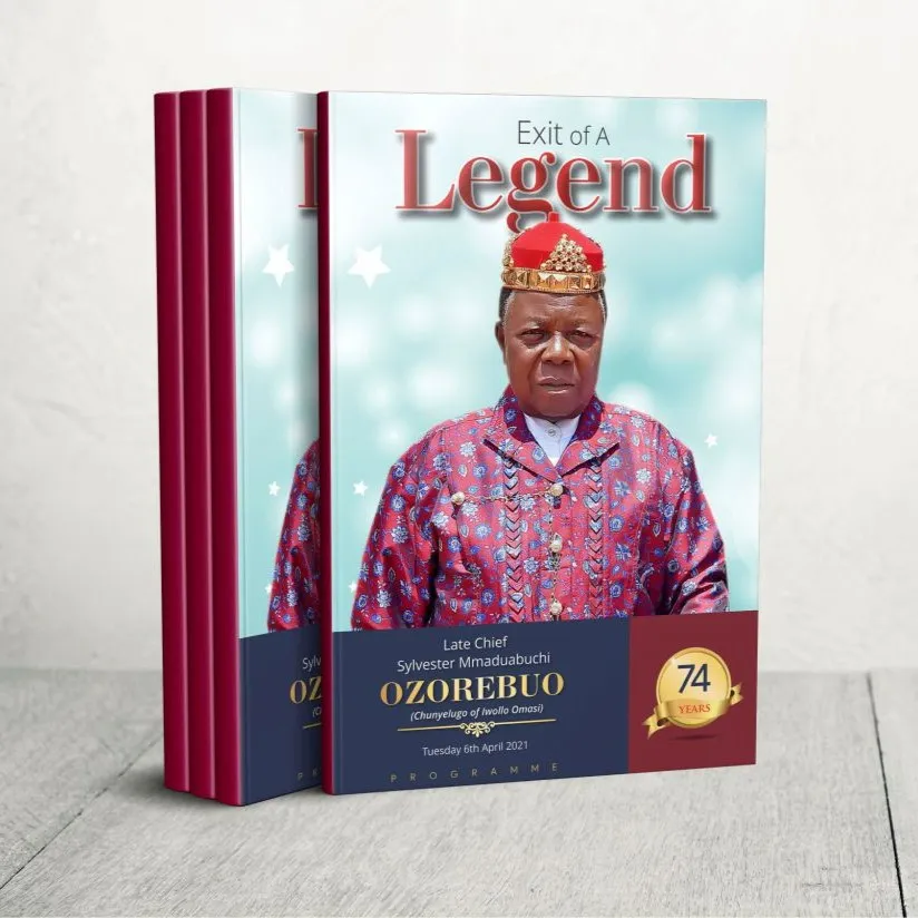 Customized high top quality custom branded retractable fashionable funeral/burial program brochure design and printing in Lagos, Abuja, Nigeria, Africa