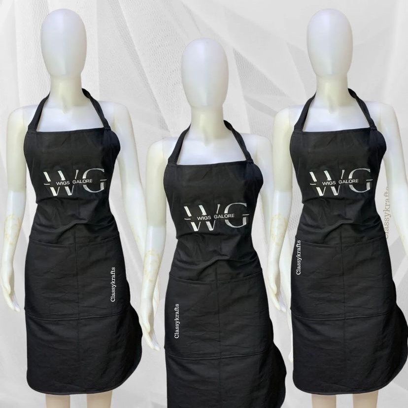 best high top quality custom branded customized company cotton apron design and printing in Lagos, Abuja, Nigeria, Africa.