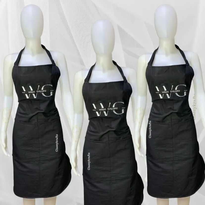 best high top quality custom branded customized company cotton apron design and printing in Lagos, Abuja, Nigeria, Africa.