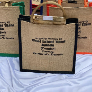 Customized high best quality top branded custom retractable promotional luxury corporate personalized jute bag design and printing in Lagos, Abuja, Nigeria, Africa.