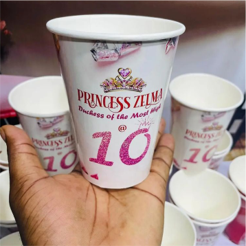 best high top quality custom branded customized office promotional retractable corporate party paper cup design and printing in Lagos, Abuja, Nigeria, Africa.