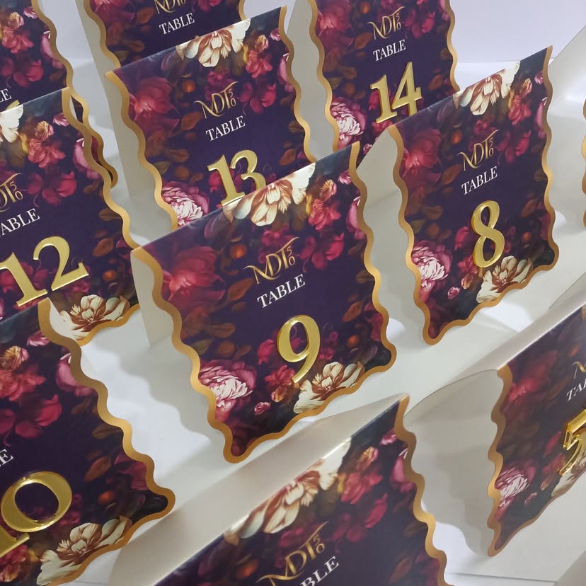 Customized high top quality custom branded event table tent tag card design and printing in Lagos, Abuja, Nigeria, Africa