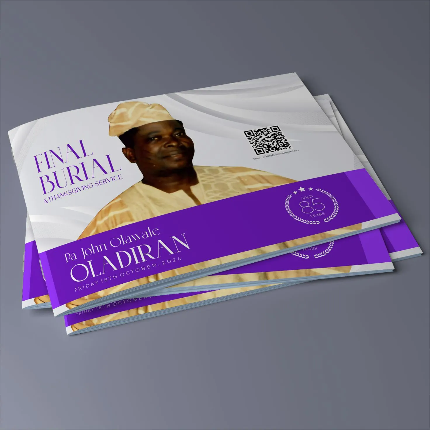 best high top quality custom branded customized wedding event personalized funeral/burial landscape funeral brochure design and printing in Lagos, Abuja, Nigeria, Africa.