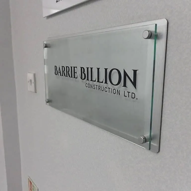 Top high best quality customized branded glass signage branding design and printing in Lagos, Abuja, Nigeria Africa.
