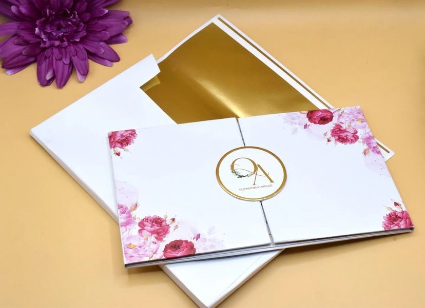 custom quality wedding invitation card set with customized envelope design
                                                        and printing in lagos nigeria