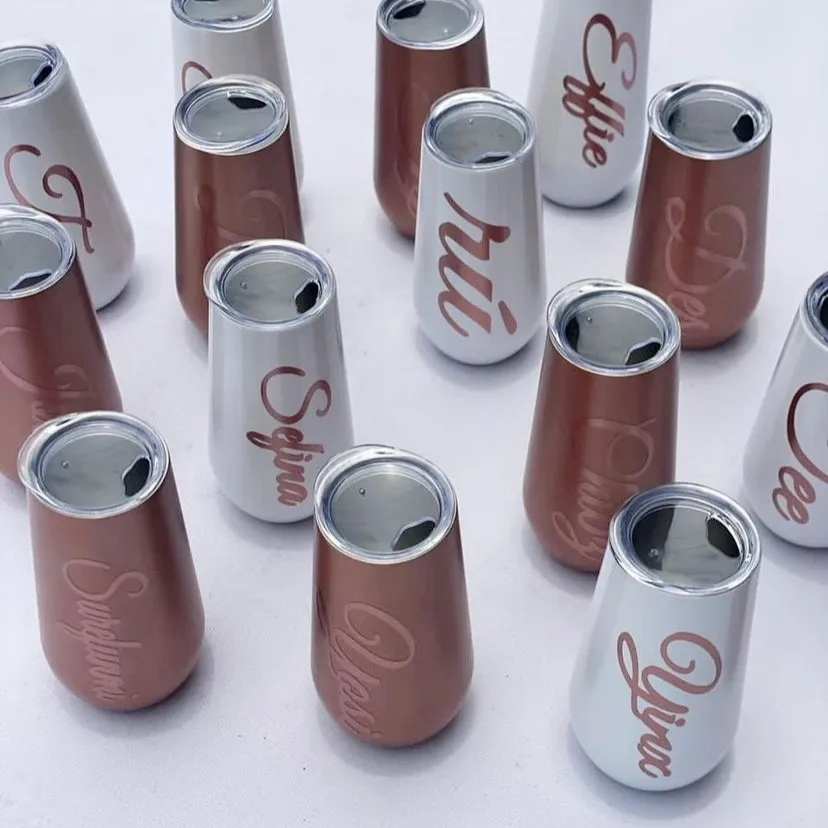 Best quality customized wedding champagne Flute Wine Tumbler wedding gift items and souvenir insulated wine tumbler printing in lagos nigeria