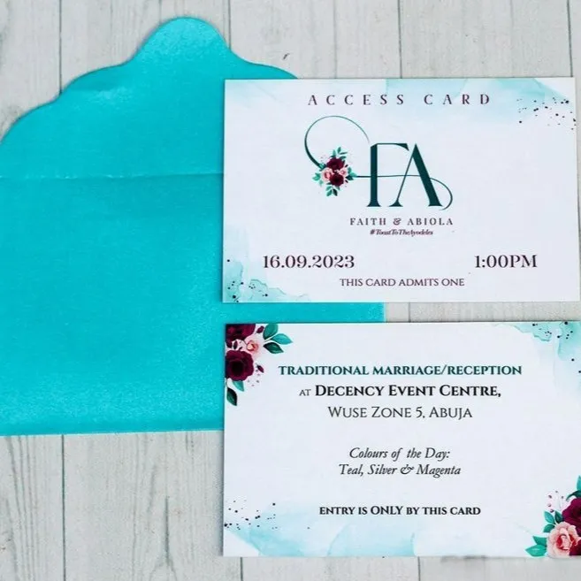 Customized high best quality top branded custom retractable luxury fashionable wedding access card design and printing in Lagos, Abuja, Nigeria, Africa.