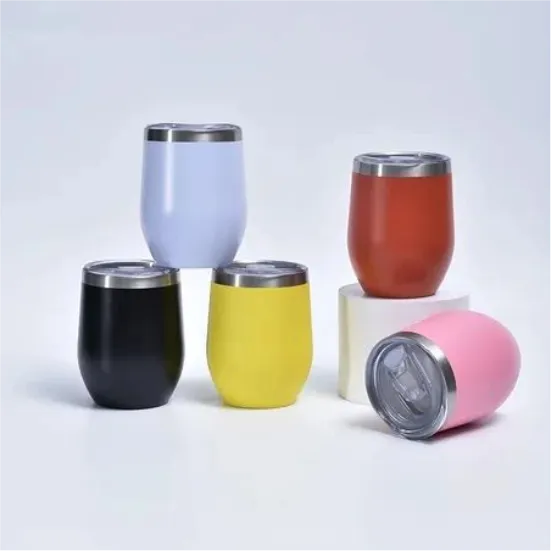 best high top quality custom branded customized office promotional retractable corporate 12oz u-shaped egg shaped wine tumbler design and printing in Lagos, Abuja, Nigeria, Africa.