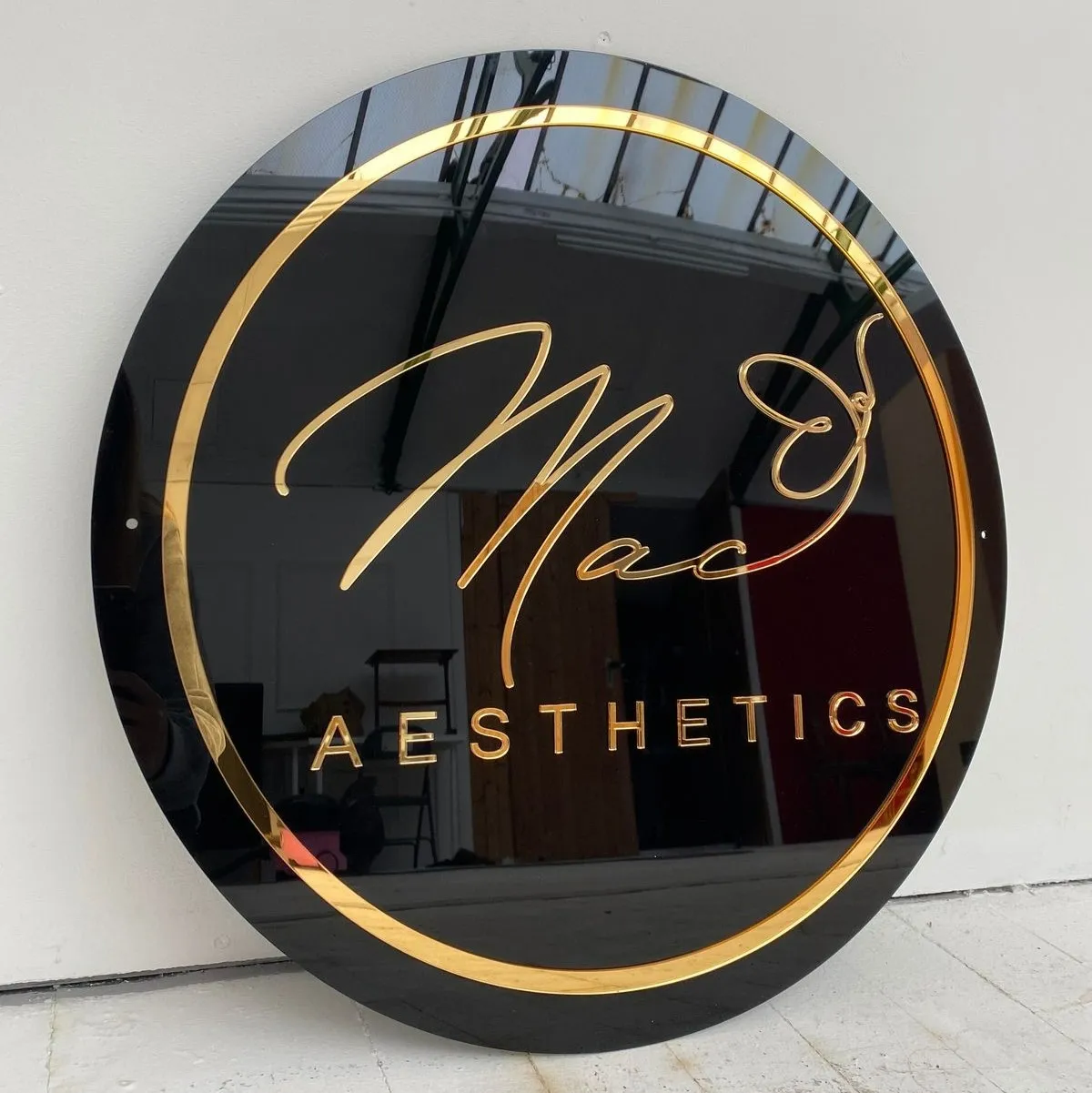 Top high best quality customized branded office indoor acrylic circle led signage branding design and printing in Lagos, Abuja, Nigeria Africa.