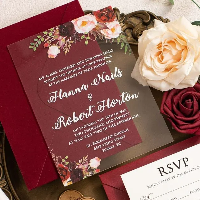 top quality custom personalized acrylic wedding invitation card design and printing in lagos nigeria
