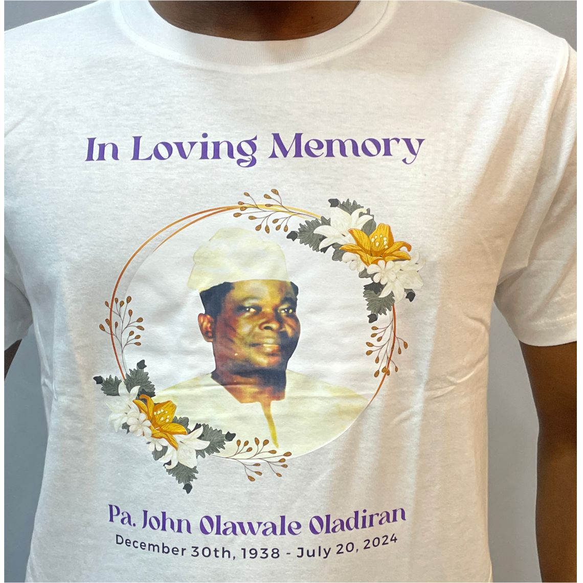 Best high top quality customized branded custom funeral/burial t-shirt design and printing in Lagos,
                                                            Abuja, Nigeria, Africa.