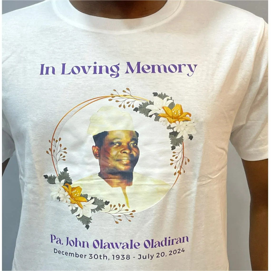 Customized high best quality top branded custom retractable luxury fashionable burial/funeral event round neck t-shirt design and printing in Lagos, Abuja, Nigeria, Africa.