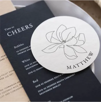 Best high top quality customized branded wedding event menu card design and printing in Lagos, Abuja, Nigeria, Africa.