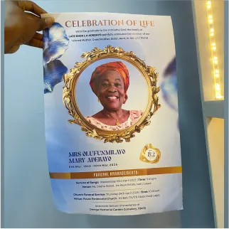 High top best quality customized branded custom retractable luxury premium funeral/burial poster design and printing in Lagos, Abuja, Nigeria, Africa.