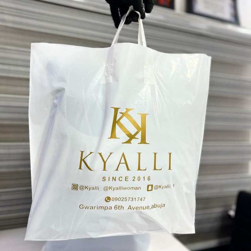 Top high best quality customized branded premium luxury fancy loop handle nylon bag branding design and printing in Lagos, Abuja, Nigeria Africa.