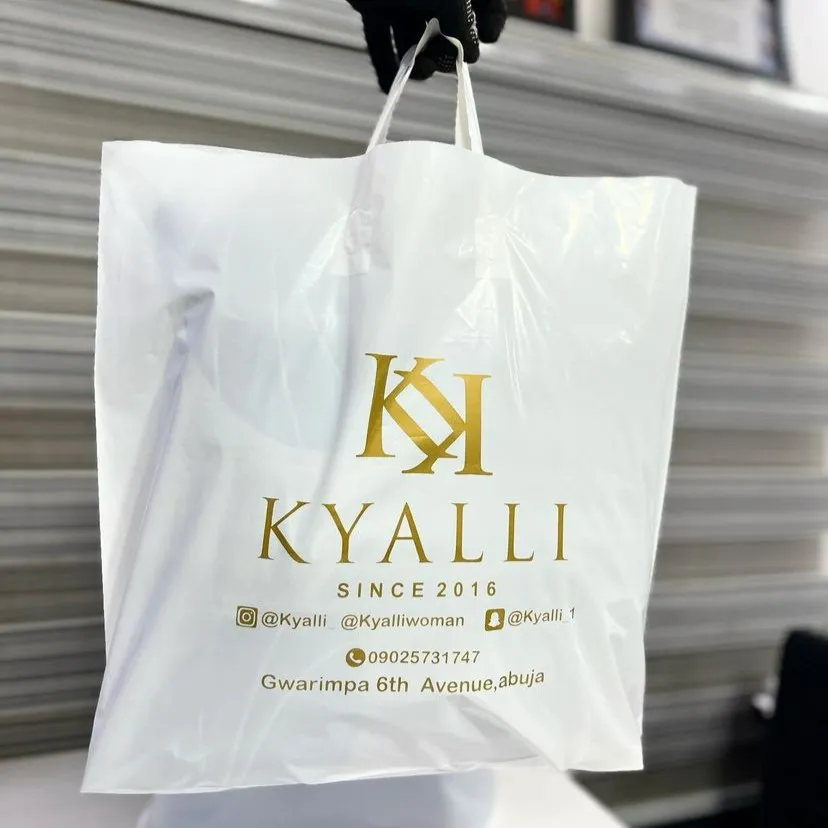 Top high best quality customized branded premium luxury fancy loop handle nylon bag branding design and printing in Lagos, Abuja, Nigeria Africa.