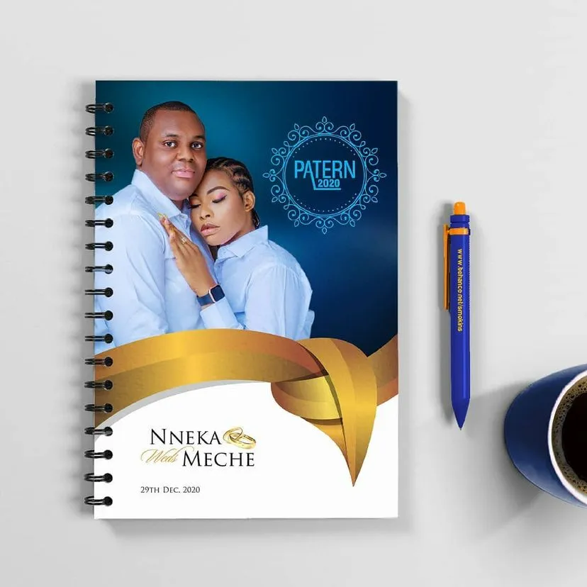 High top best quality customized branded custom wedding event souvenir jotter notepads design and printing in Lagos, Abuja, Nigeria, Africa.