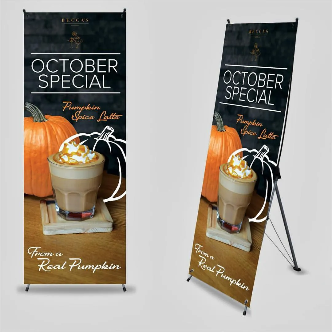 Customized branded best high top quality custom company promotional retractable advert x banner design and printing in Lagos, Abuja, Nigeria, Africa.