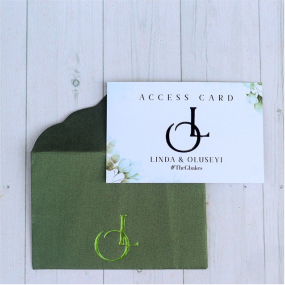 Customized branded best high top quality custom luxury premium corporate wedding event access cards design and printing in Lagos, Abuja, Nigeria, Africa.