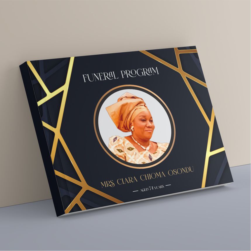 Customized branded best high top quality custom landscape funeral brochure design and printing in Lagos, Abuja, Nigeria, Africa.