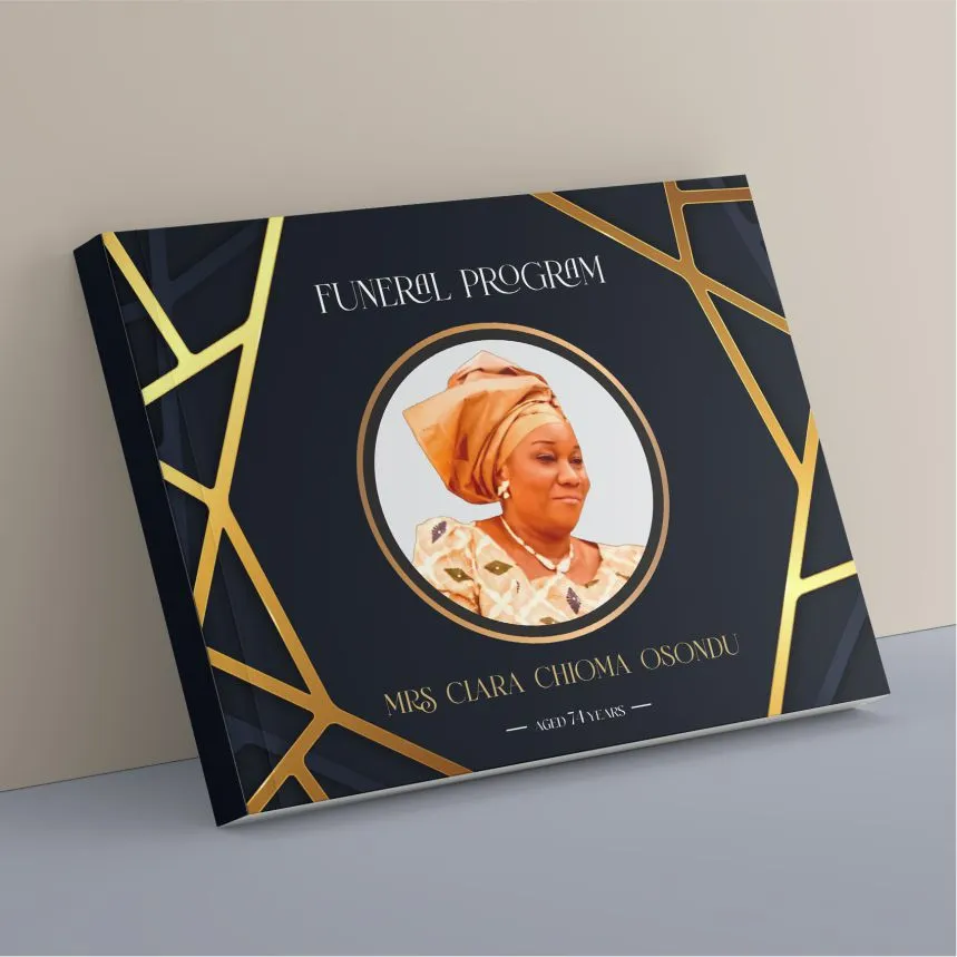 Customized branded best high top quality custom landscape funeral brochure design and printing in Lagos, Abuja, Nigeria, Africa.