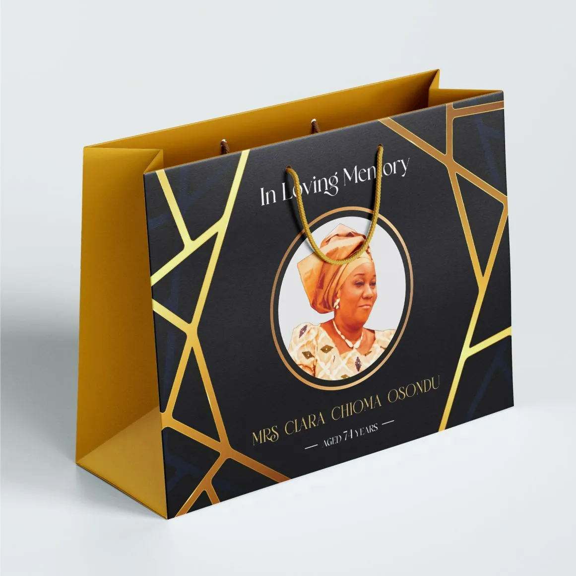 best high top quality custom branded customized retractable fashionable premium personalized luxury funeral/burial paper souvenir bag design and printing in Lagos, Abuja, Nigeria, Africa.
