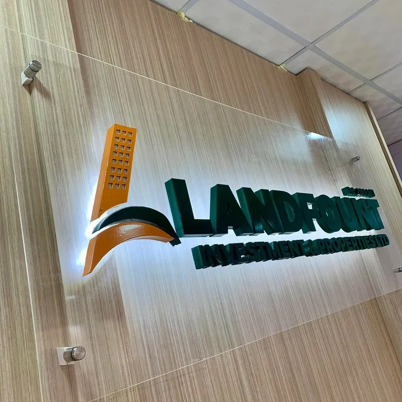 High top best quality customized branded custom indoor glass signage branding design and printing in Lagos, Abuja, Nigeria, Africa.