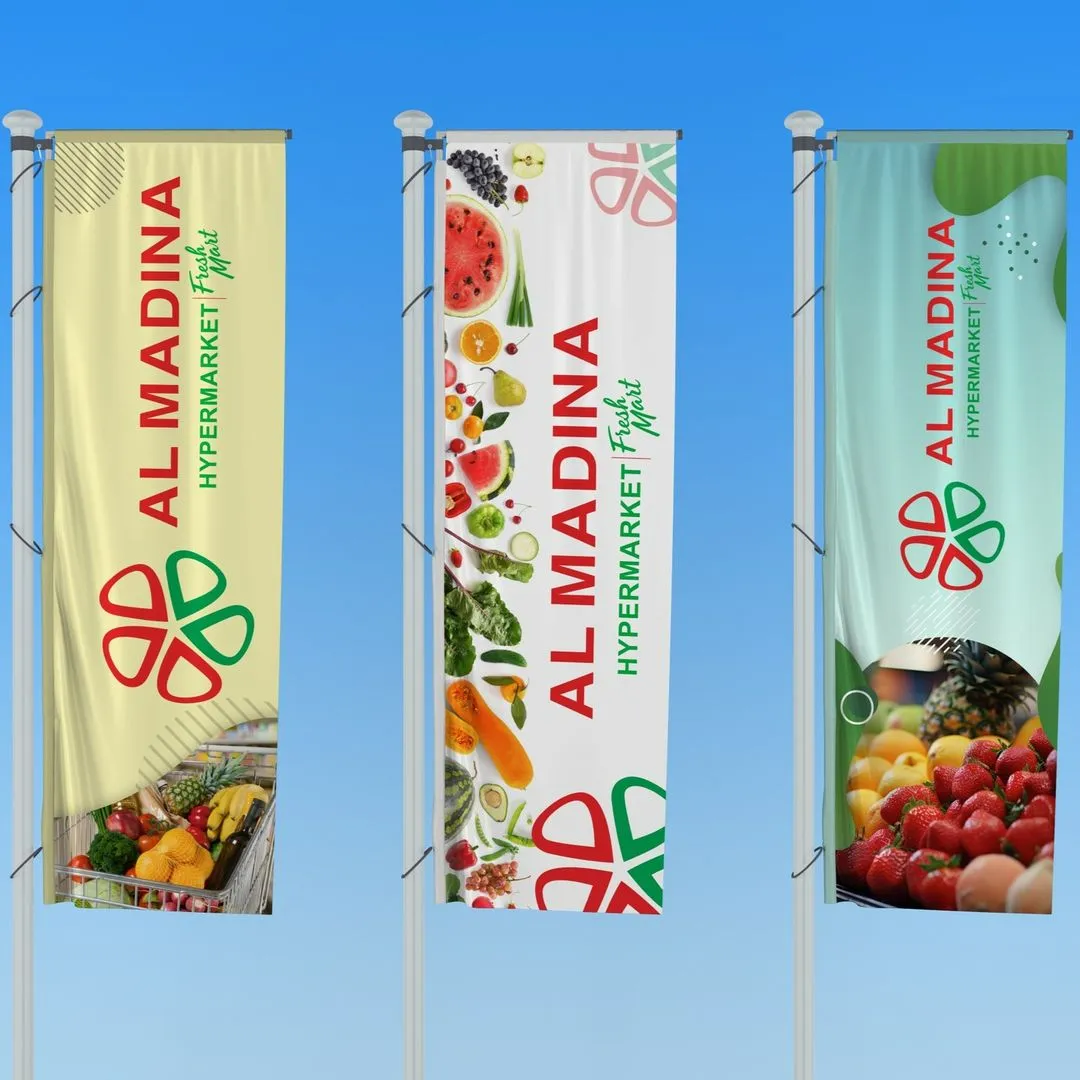 Customized branded best high top quality custom lamp post banner design and printing in Lagos, Abuja, Nigeria, Africa.