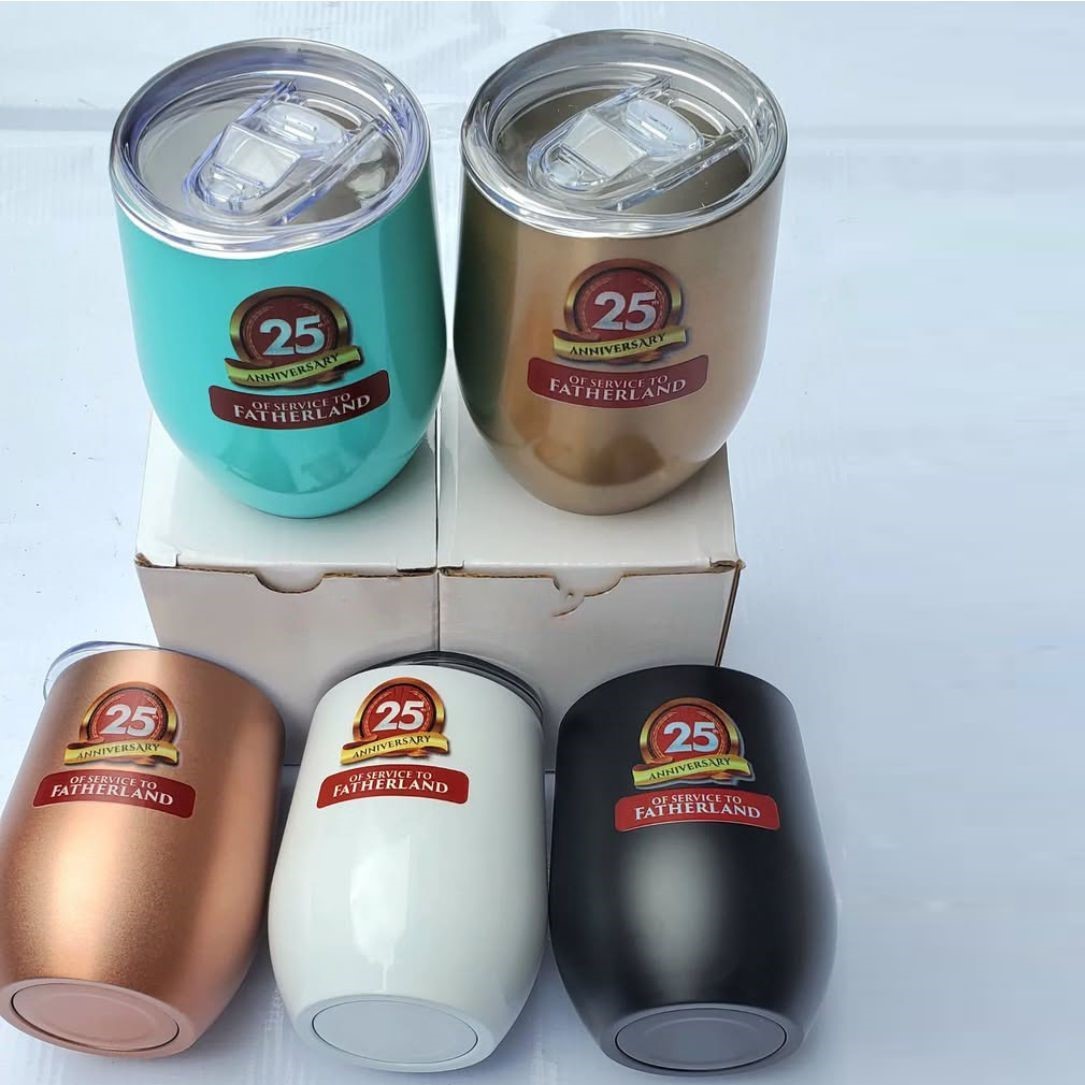 customized birthday u-shaped egg shaped wine tumbler birthday souvenirs and gift items printing in lagos nigeria