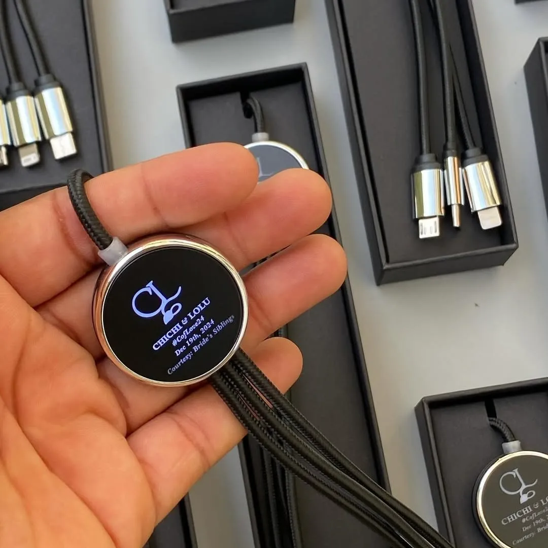high quality custom wedding logo branded multicharging cable souvenir gift items multicharging cable printing in lagos nigeria