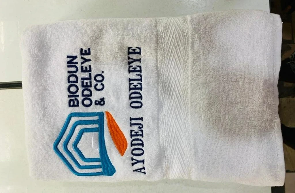 custom personalized monogram embroidery towel printing in lagos nigeria