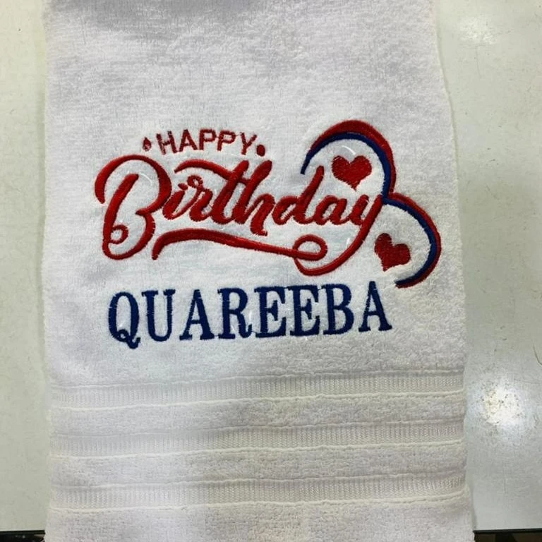 best high quality customized branded embroidery towel design and printing in Lagos, Abuja, Nigeria, Africa.