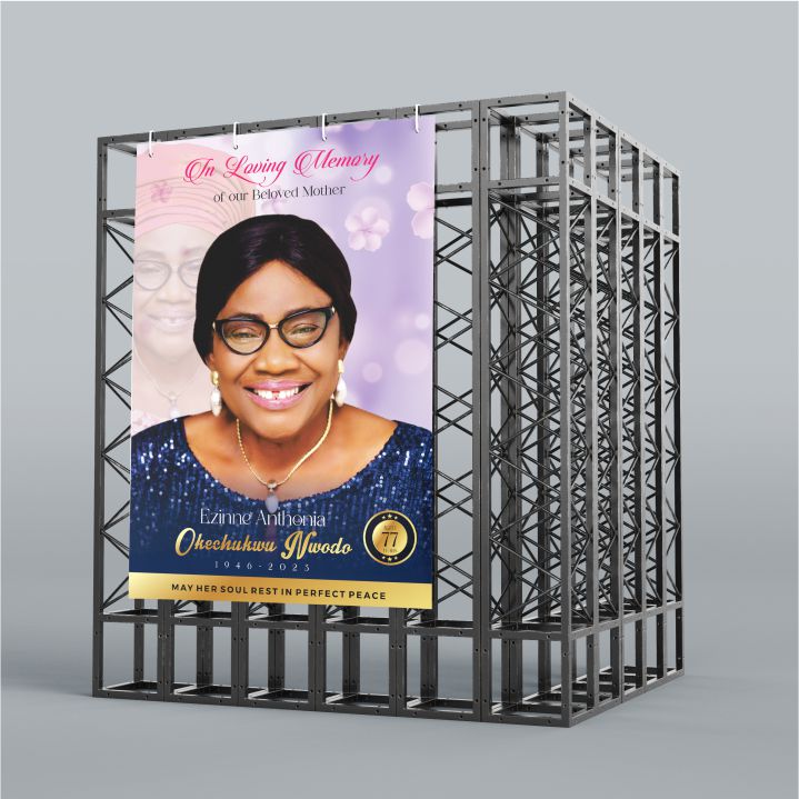High best top quality customized branded custom premium retractable funeral/burial banner design and printing
                                                        in Lagos, Abuja, Nigeria, Africa.