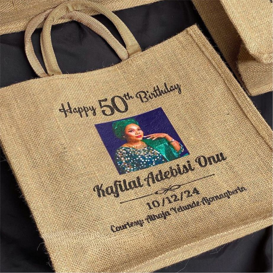customized birthday jute bags high quality birthday souvenir gift items jute bag printing in lagos nigeria