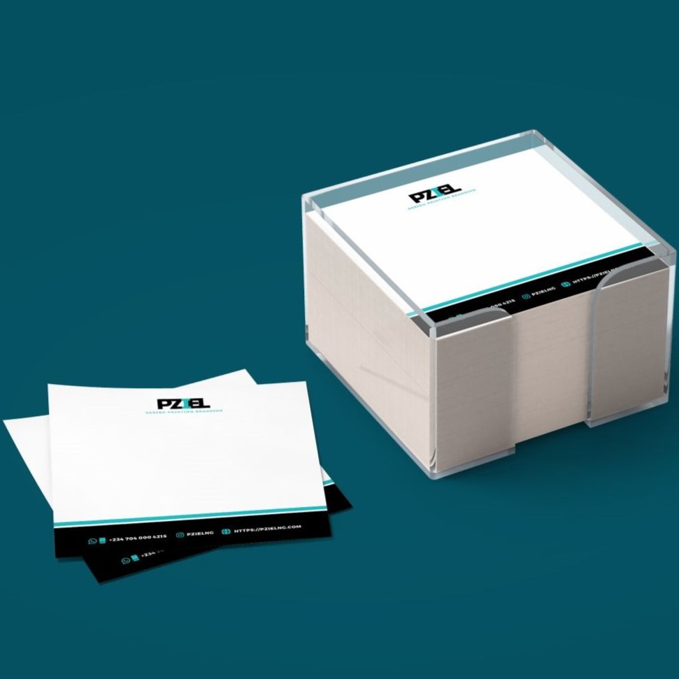 Customized branded best high top quality custom memo personalized block pad design and printing in Lagos, Abuja, Nigeria, Africa.
