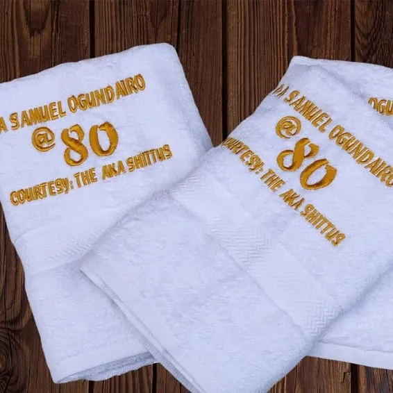 top quality custom personalized birthday souvenir embroidered face towel printing in lagos nigeria