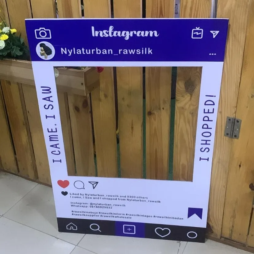 Customized branded best high top quality custom standard instagram props frame design and printing in Lagos, Abuja, Nigeria, Africa.
