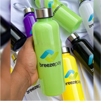 best high top quality custom branded customized office promotional retractable corporate clear candy water bottle design and printing in Lagos, Abuja, Nigeria, Africa.