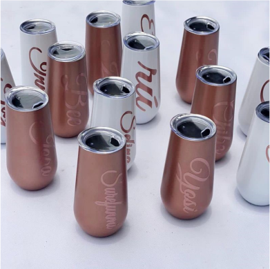 Top high best quality customized branded standard fancy retractable promotional 60oz champagne flute wine tumbler design and printing in Lagos, Abuja, Nigeria Africa.
