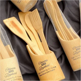 best high top quality custom branded customized office promotional retractable bamboo spatula spoon set design and printing in Lagos, Abuja, Nigeria, Africa.