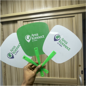 best high top quality custom branded customized office promotional retractable PVC plastic handfan souvenir item design and printing in Lagos, Abuja, Nigeria, Africa.
