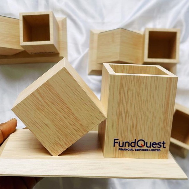 high quality customized birthday wooden pen holder birthday gifts for guests