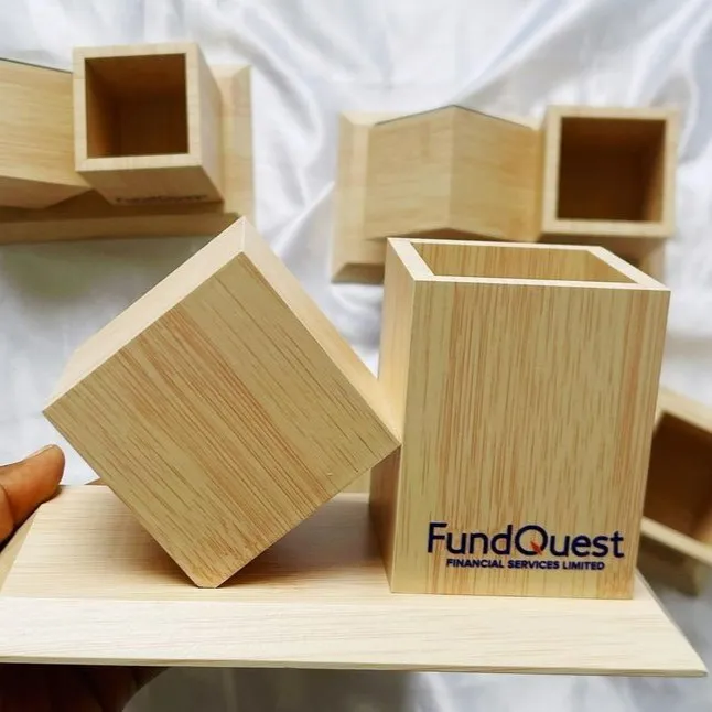 high quality customized birthday wooden pen holder birthday gifts for guests
