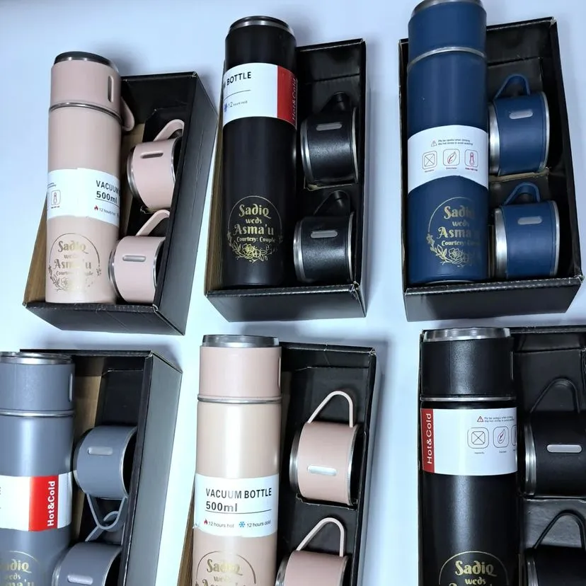 customized wedding vacuum flask set for wedding souvenirs and gift items printing in lagos nigeria