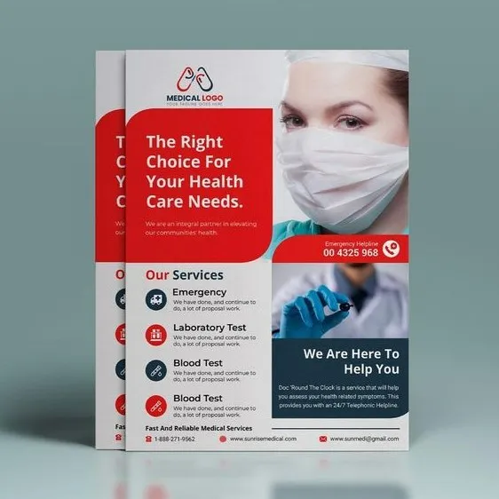 Customized branded best high top quality custom company business hospital medical advertisement flyer design and printing in Lagos, Abuja, Nigeria, Africa.