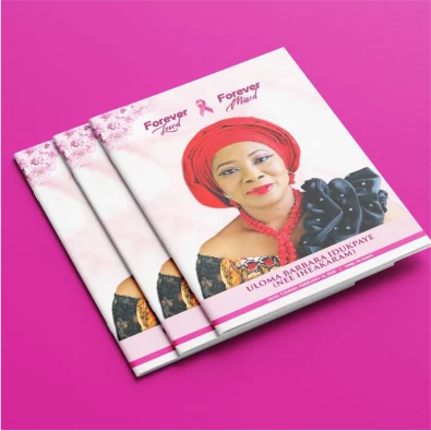 Customized high top quality custom branded promotional retractable fashionable luxury premium corporate funeral/burial program of event brochure design and printing in Lagos, Abuja, Nigeria, Africa