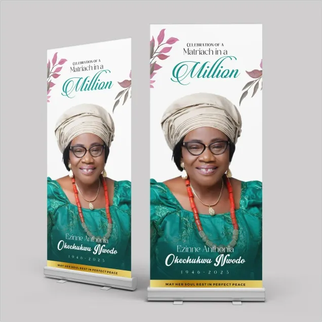 high quality funeral roll up banner burial retractable roll up banner design and printing in lagos nigeria.
                                              