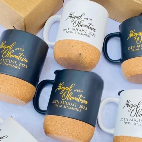 Best quality customized wedding cork bottom coffee mug wedding gift items and souvenirs printing in lagos nigeria