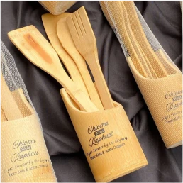 customized bamboo spatula spoon set kitchen spoon wedding marriage souvenirs printing in lagos nigeria