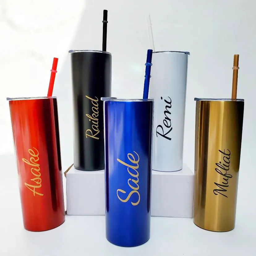 top quality branded skinny mug tumbler for wedding gift items  and souvenirs ideas printing in lagos nigeria